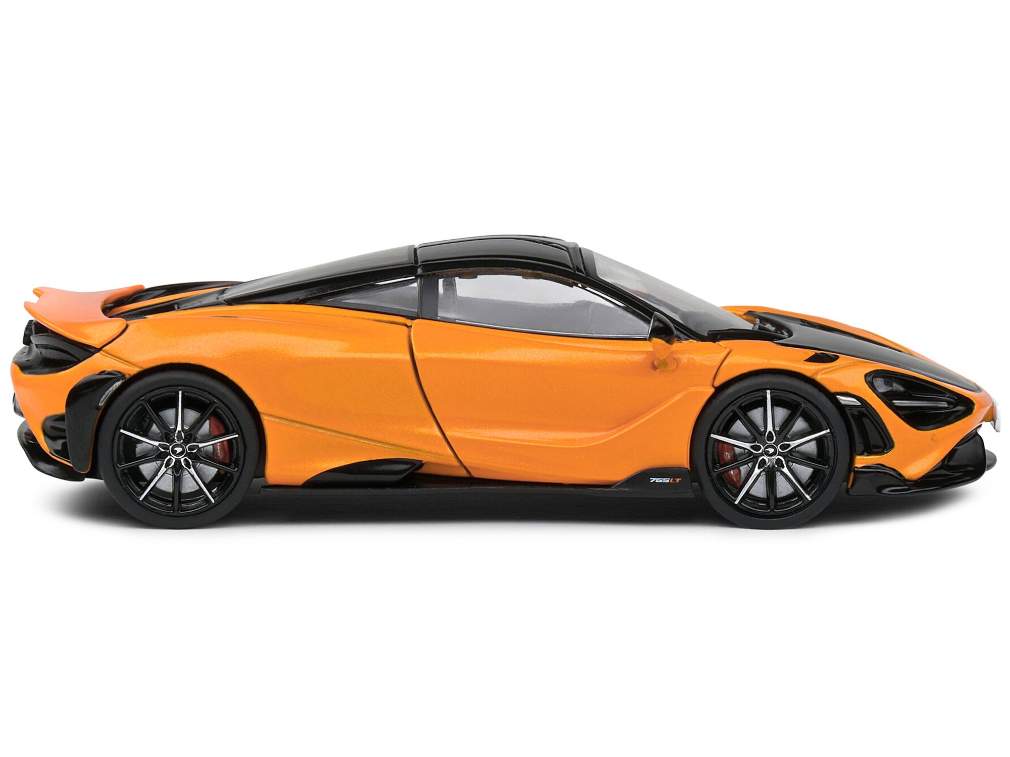 2020 McLaren 765 LT Papaya Spark Orange Metallic and Black 1/43 Diecast Model Car by Solido - Minihomy