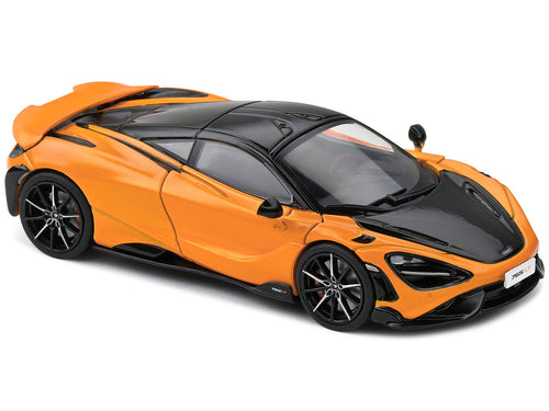2020 McLaren 765 LT Papaya Spark Orange Metallic and Black 1/43 Diecast Model Car by Solido