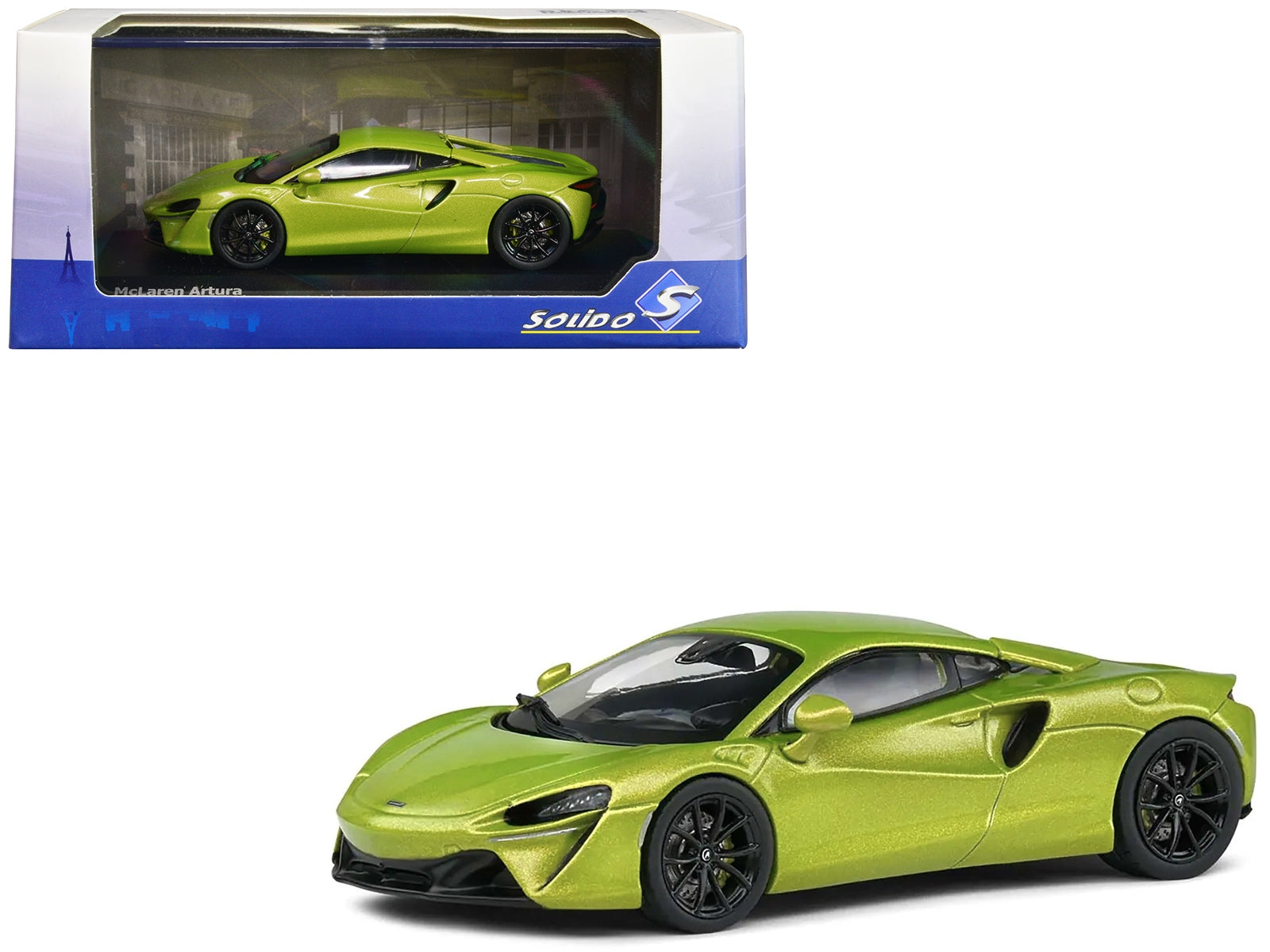 McLaren Artura Hybrid Supercar Light Green Metallic 1/43 Diecast Model Car by Solido - Minihomy