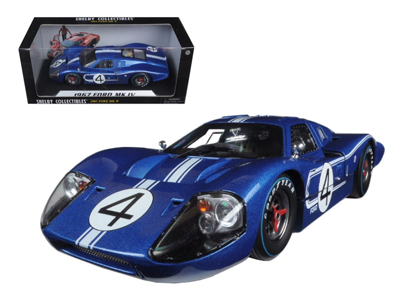 Ford GT MK IV #4 Blue L. Ruby - D. Hulme 24 Hours of Le Mans (1967) 1/18 Diecast Model Car by Shelby Collectibles - Minihomy