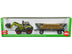 Claas Tractor with Square Bale Grab Green and Oehler Bale Trailer with 12 Hay Bales 1/50 Diecast Model by Siku - Minihomy