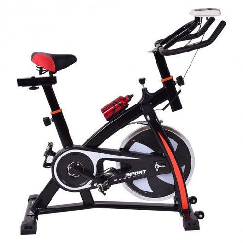 Household Adjustable Indoor Exercise Cycling Bike Trainer with Electronic Meter - Color: Black