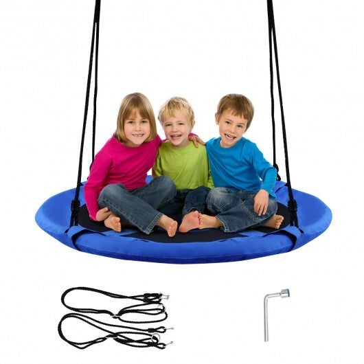 40 Inch Flying Saucer Tree Swing Indoor Outdoor Play Set-Blue - Color: Blue - Minihomy