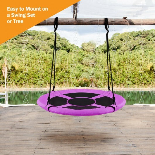 40 Inch Flying Saucer Tree Swing Indoor Outdoor Play Set-Purple - Color: Purple - Minihomy