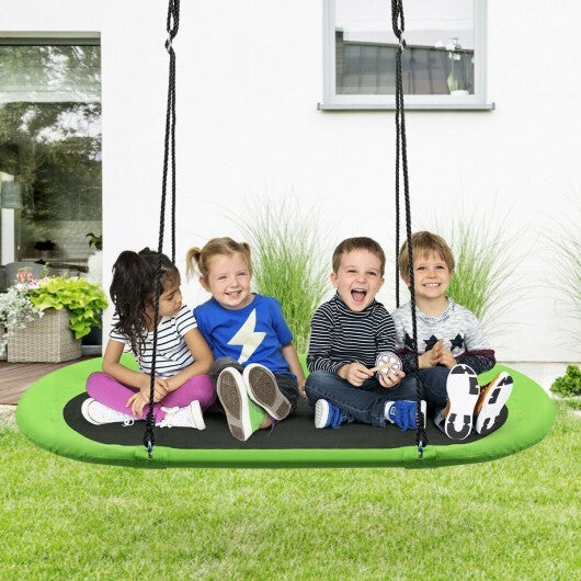 60 Inch Saucer Surf Outdoor Adjustable Swing Set-Green - Color: Green - Minihomy