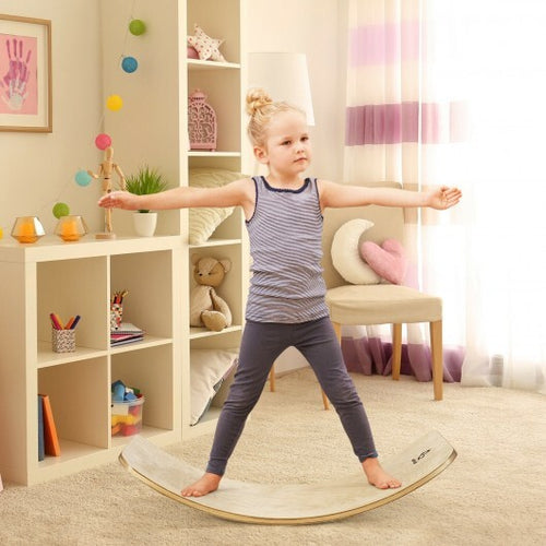 15.5 Inch Wobble Board for Kids and Adults-Natural - Color: Natural - Size: 15.5 inches