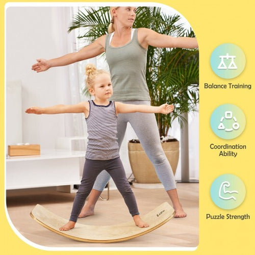 15.5 Inch Wobble Board for Kids and Adults-Natural - Color: Natural - Size: 15.5 inches