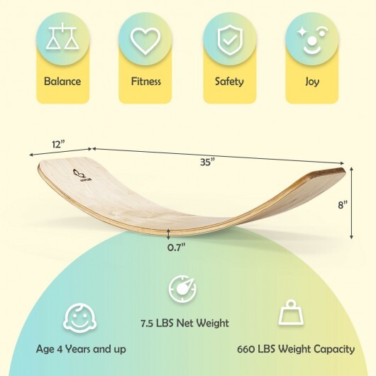 12 Inch Wobble Board for Balance Training-Natural - Color: Natural - Size: 12 inches - Minihomy