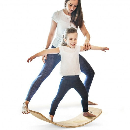 12 Inch Wobble Board for Balance Training-Natural - Color: Natural - Size: 12 inches - Minihomy