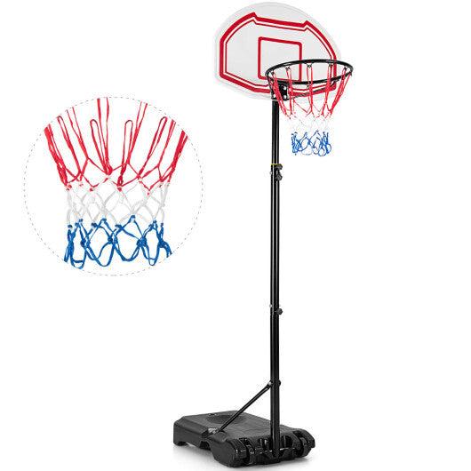 Height Adjustable Basketball Hoop with 2 Nets and Fillable Base - Minihomy