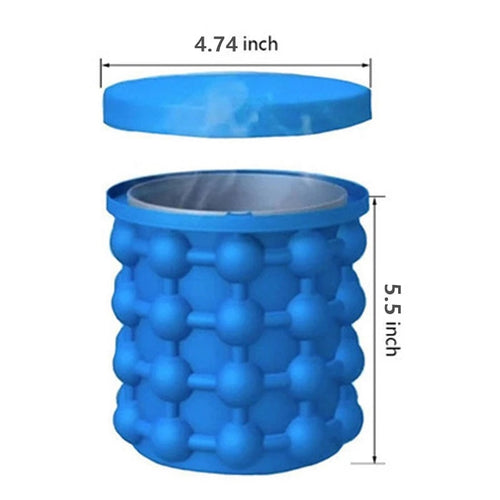Silicone Ice Maker Quick Cold Ice Bucket - Convenient Ice Cube Storage