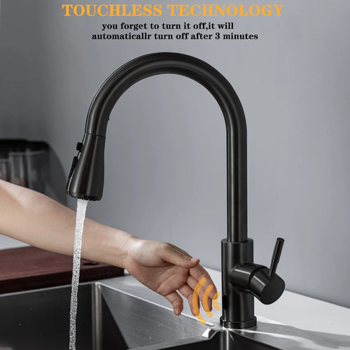 Smart Touchless Kitchen Faucet Brushed Poll Out Infrared Sensor Faucets Black/Nickel Infrared Water Mixer Taps