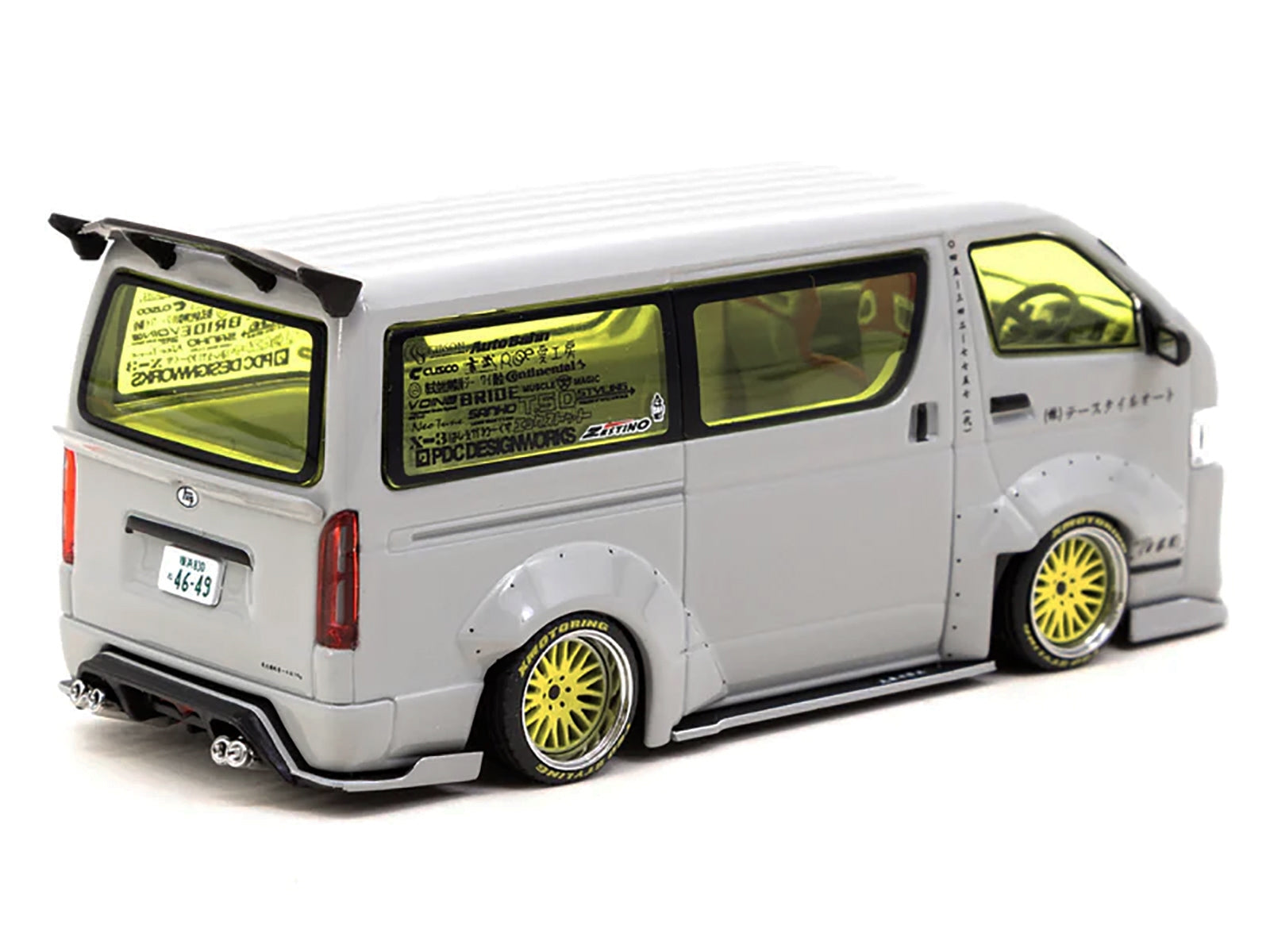 Toyota Hiace Widebody Van RHD (Right Hand Drive) Gray "Hobby43" 1/43 Diecast Model Car by Tarmac Works