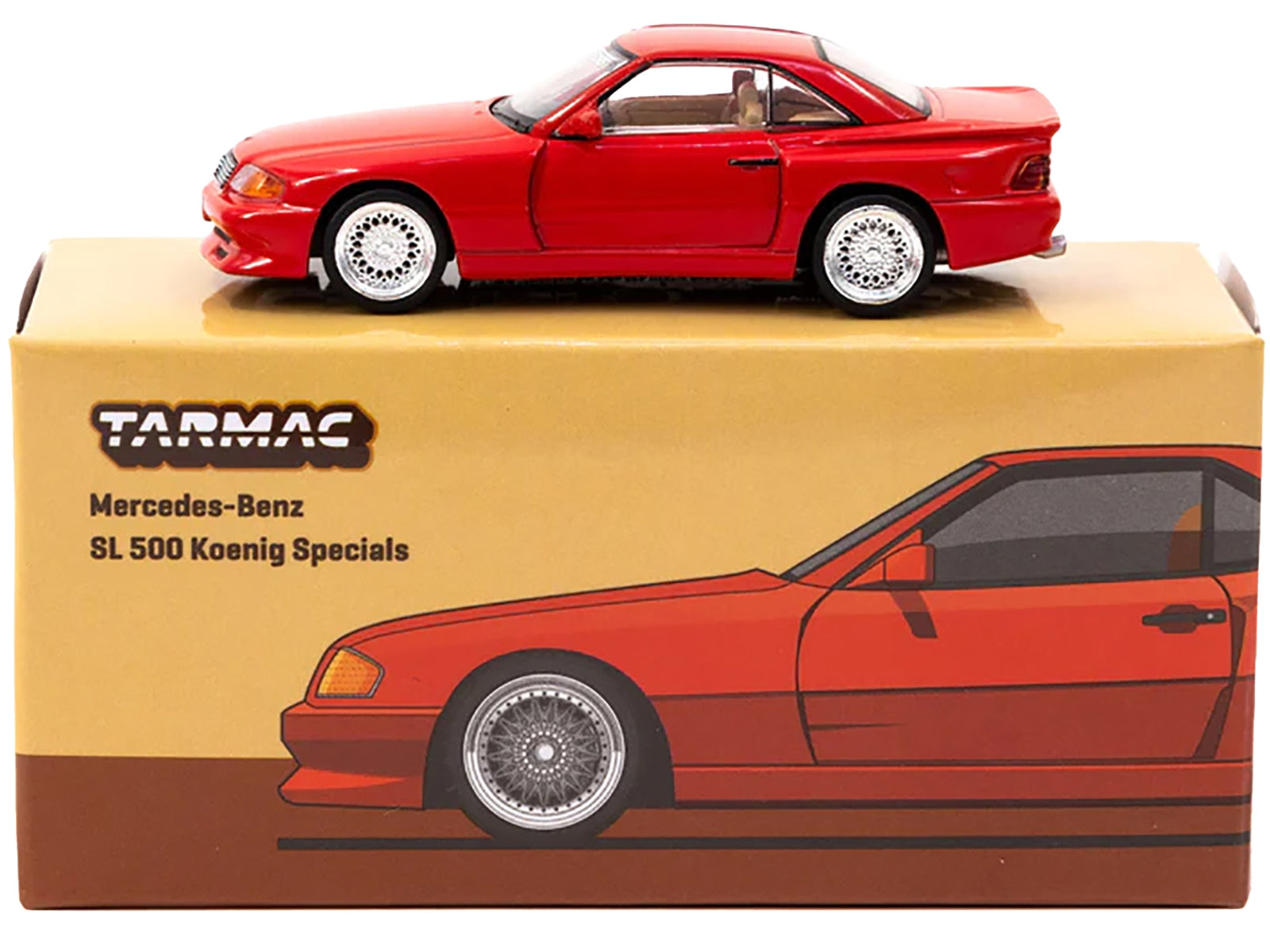 Mercedes-Benz SL 500 "Koenig Specials" Red "Global64" Series 1/64 Diecast Model Car by Tarmac Works - Minihomy