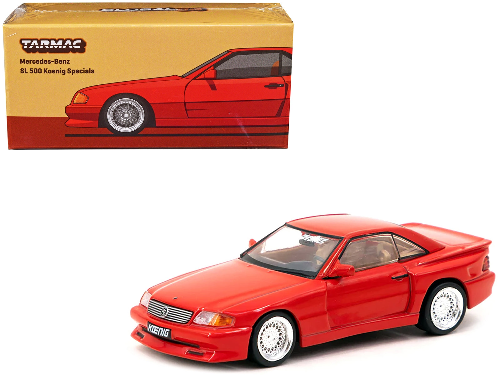 Mercedes-Benz SL 500 "Koenig Specials" Red "Global64" Series 1/64 Diecast Model Car by Tarmac Works - Minihomy