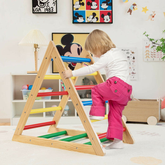 Climbing Triangle Ladder with 3 Levels for Kids-Multicolor - Color: Multicolor