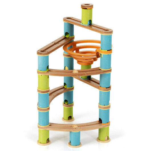 Bamboo Build Run Toy with Marbles for Kids Over 4 - Color: Multicolor