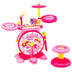 2-in-1 Kids Electronic Drum and Keyboard Set with Stool-Pink - Color: Pink - Minihomy