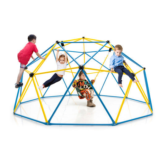 10 Feet Dome Climber with Swing and 800 Lbs Load Capacity-Red - Minihomy