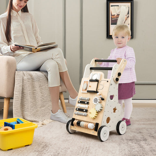 Wooden Baby Walker with Height Adjustable Handles