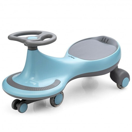 Wiggle Car Ride-on Toy with Flashing Wheels-Blue - Color: Blue