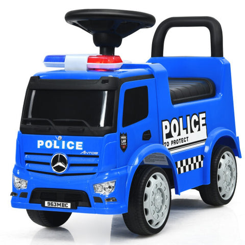 Mercedes Benz Kids Ride On Push Licensed Police Car-Blue - Color: Blue