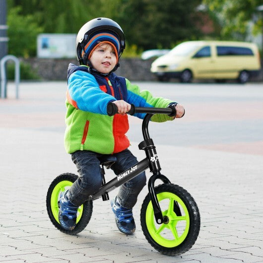 Kids No Pedal Balance Bike with Adjustable Handlebar and Seat-Black - Color: Black