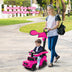 3-In-1 Ride on Push Car Mercedes Benz G350 Stroller Sliding Car with Canopy-Pink - Color: Pink - Minihomy