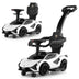 3 in 1 Licensed Lamborghini Ride Walking Toy Stroller-White - Color: White - Minihomy