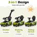 3 in 1 Licensed Lamborghini Ride Walking Toy Stroller-Green - Color: Green - Minihomy