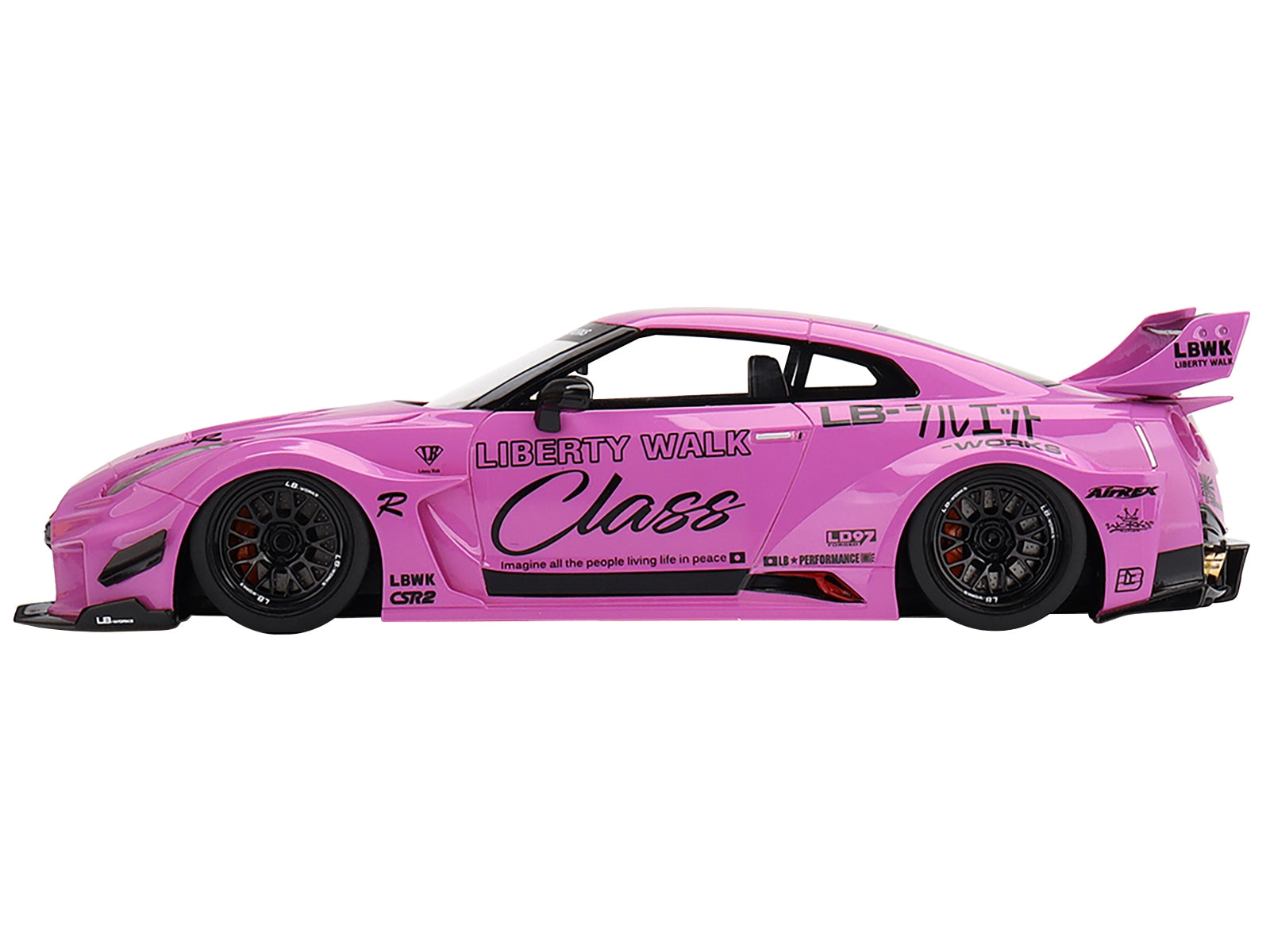 Nissan 35GT-RR Ver. 1 LB-Silhouette Works GT RHD (Right Hand Drive) "Class" Pink with Graphics 1/18 Model Car by Top Speed - Minihomy