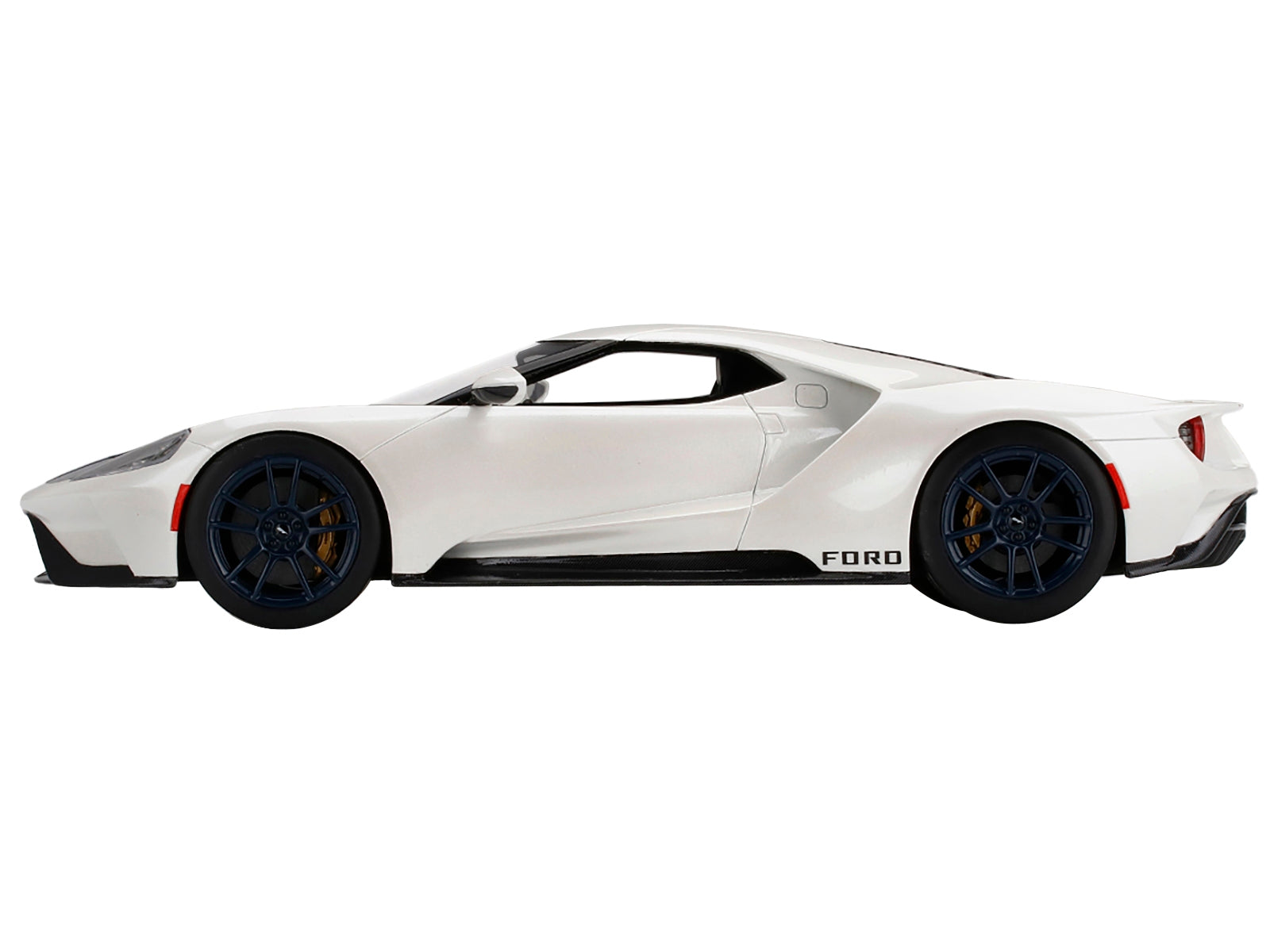 Ford GT "1964 Prototype Heritage Edition" White with Dark Blue Hood and Stripe 1/18 Model Car by Top Speed - Minihomy