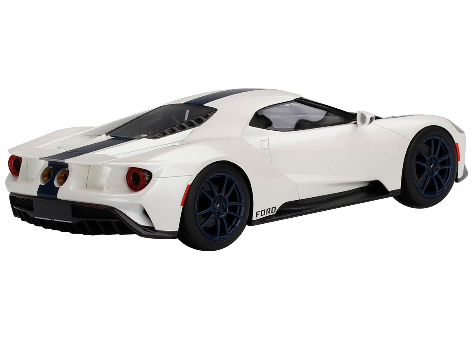 Ford GT "1964 Prototype Heritage Edition" White with Dark Blue Hood and Stripe 1/18 Model Car by Top Speed - Minihomy