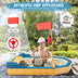 Kids' Pirate Boat Sandbox with Flag and Rudder - Color: Natural - Minihomy