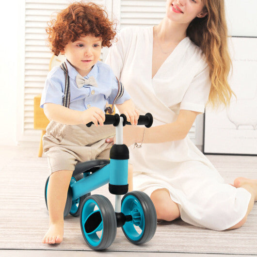 4 Wheels Baby Balance Bike Toy-Blue - Color: Blue - Minihomy