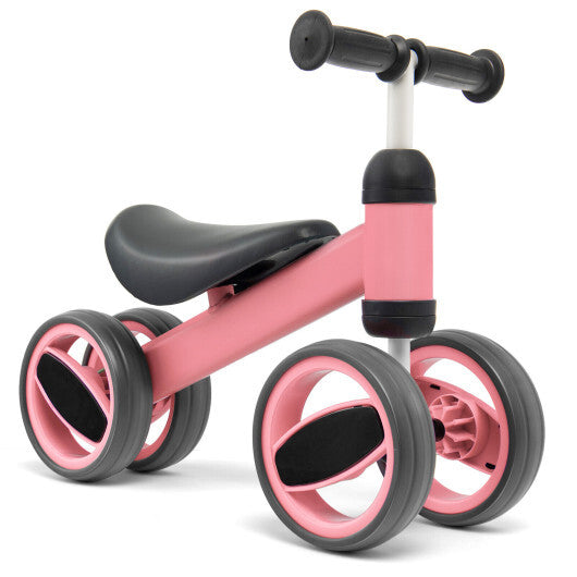 4 Wheels Baby Balance Bike Toy-Pink - Color: Pink - Minihomy