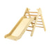 2-in-1 Wooden Triangle Climber Set with Gradient Adjustable Slide-Natural - Color: Natural - Minihomy