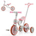 4-in-1 Kids Trike Bike with Adjustable Parent Push Handle and Seat Height-Pink - Minihomy