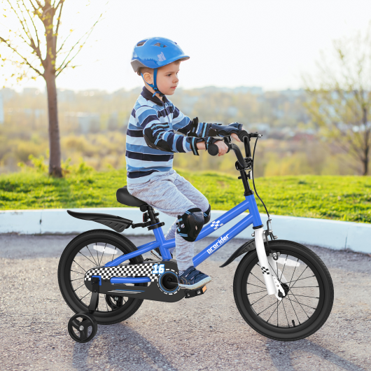 16 Inch Kid's Bike with Removable Training Wheels-Navy - Color: Navy - Minihomy