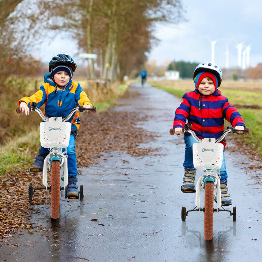 Children Bicycle with Front Handbrake and Rear Coaster Brake-Turquoise - Minihomy