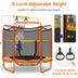 5 Feet Kids 3-in-1 Game Trampoline with Enclosure Net Spring Pad-Orange - Color: Orange - Minihomy