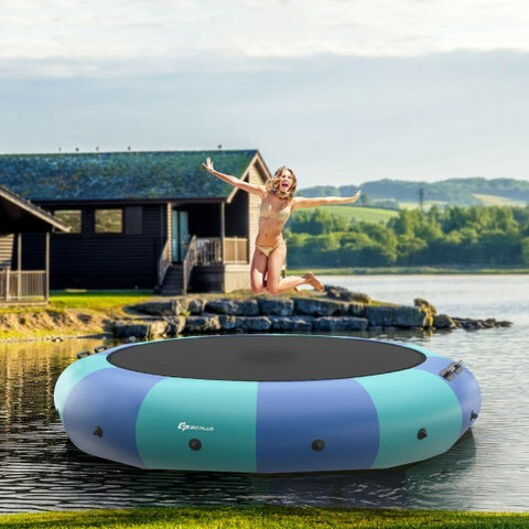 15 Feet Inflatable Splash Padded Water Bouncer Trampoline-Yellow