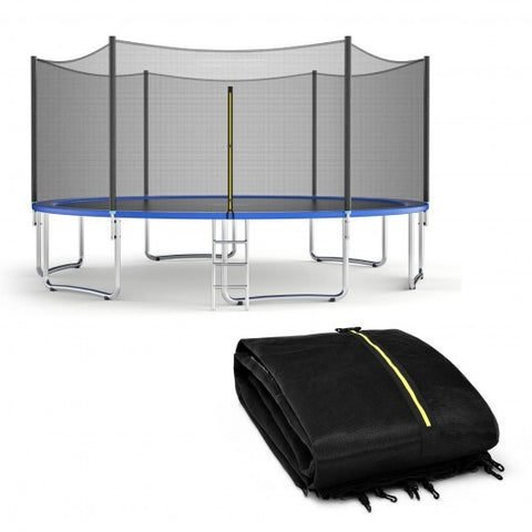Trampoline Replacement Protection Enclosure Net with Zipper-12 ft - Color: Black - Size: 12 ft