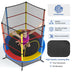 55 Inch Kids Recreational Trampoline Bouncing Jumping Mat with Enclosure Net-Yellow - Color: Yellow - Minihomy