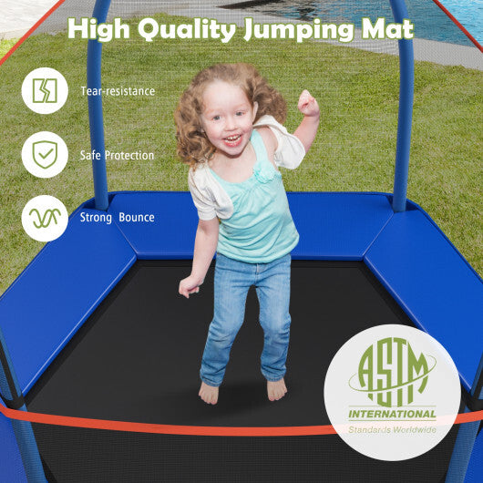 7 Feet Kids Recreational Bounce Jumper Trampoline-Blue - Color: Blue - Minihomy