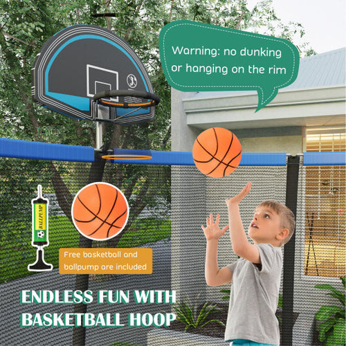 8/10 Feet Recreational Trampoline with Basketball Hoop-12 ft - Color: Black - Size: 12 ft