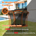 10 Feet Unique Flower Shape Trampoline with Galvanized Steel Frame-Orange - Minihomy