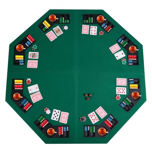 48 Inch 8 Players Octagon Fourfold Poker Table Top - Minihomy