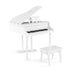 30-Key Kids Piano Keyboard Toy with Bench Piano Lid and Music Rack-White - Color: White - Minihomy