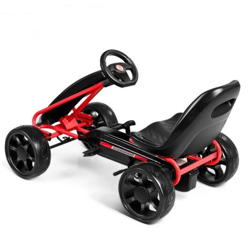 Kids Ride On Toys Pedal Powered Go Kart Pedal Car-Black - Color: Black